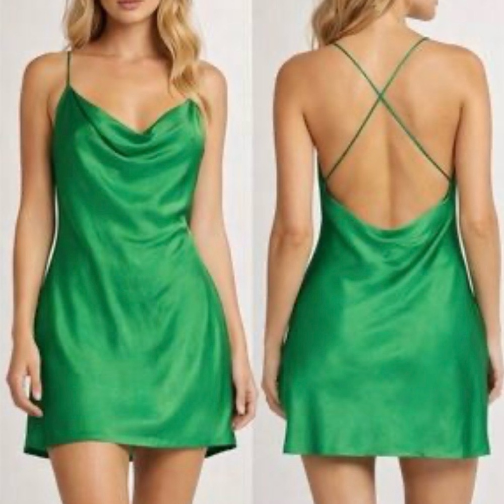 Zara Vibrant Green Mini Dress